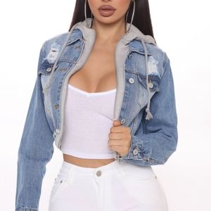 Distressed Double layered jean jacket